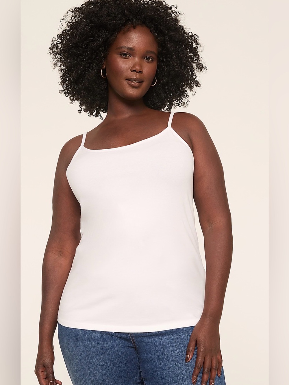 Lane Bryant White Cotton Camo Layering Tank Sz 22/24 NWT